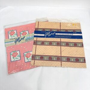 Cleo Gift Wrap Wrapping Paper Sheets Floral & House Country Core VTG Ephemera